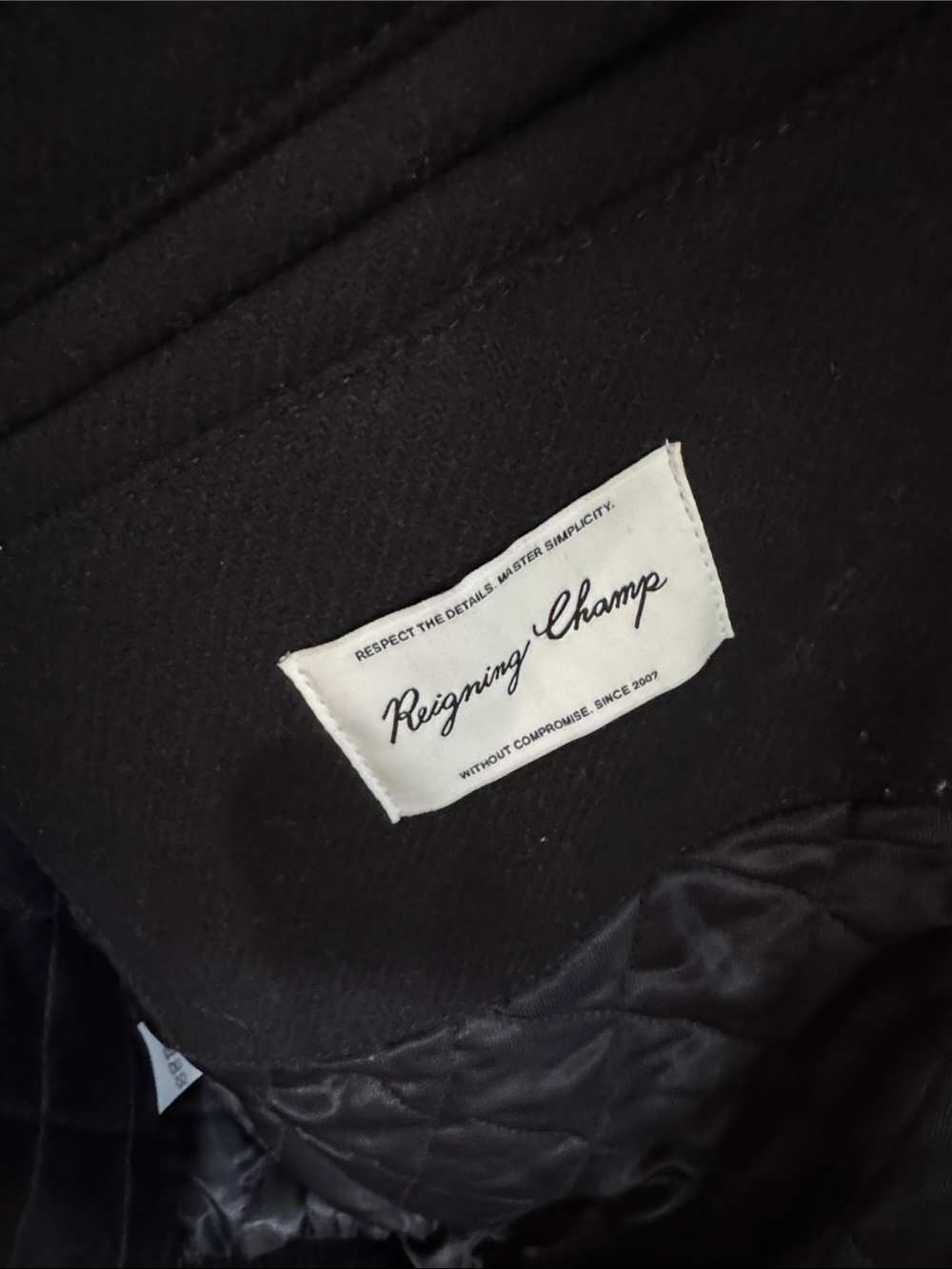 Reigning Champ Black Wool & Leather Varsity Jacket - Picture 3 of 5